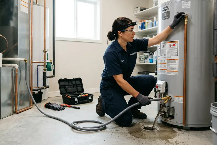 Water Heater Jockey specialist repairing a water heater in Ballston Lake